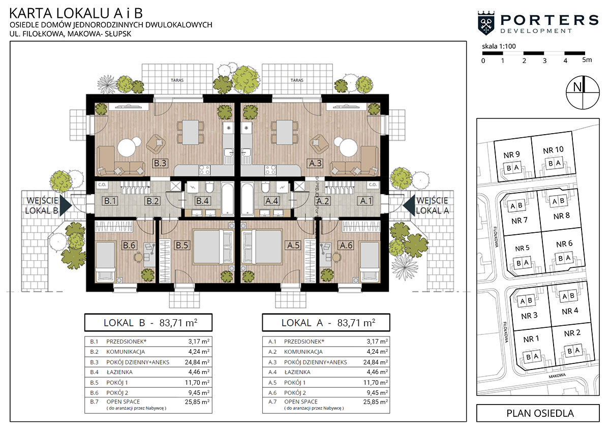 Fiołkowa Park - plan i karta domku